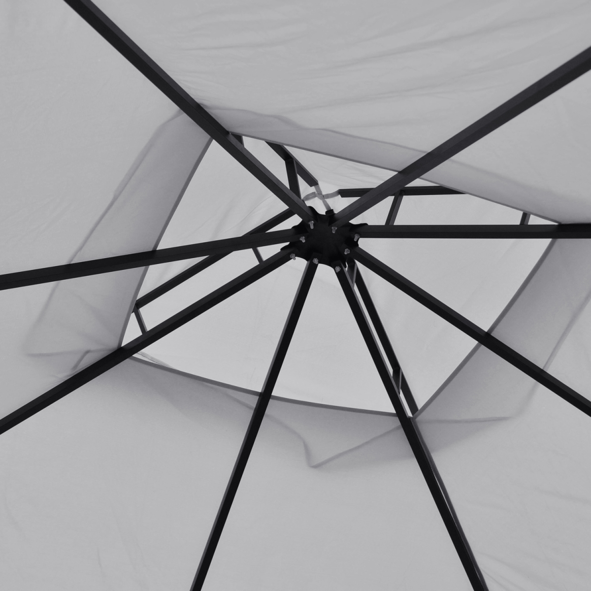 3x3m Garden Gazebo with Mesh Sidewalls, Steel Frame, Light Grey