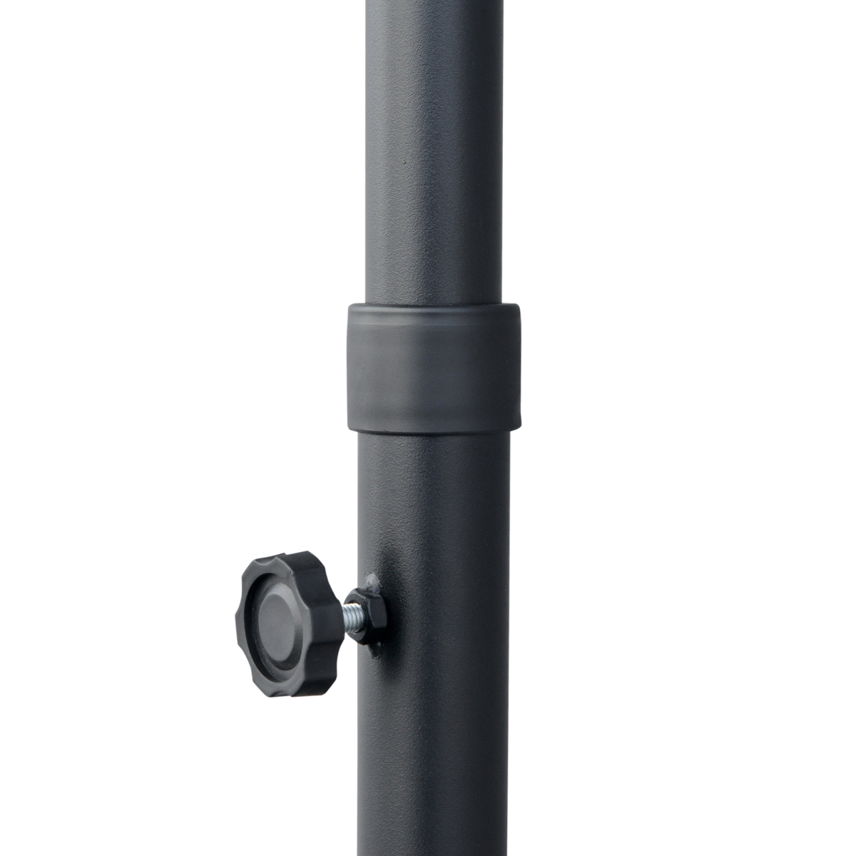 Outsunny 2m Half Garden Parasol Umbrella with Crank Handle, Dark Grey