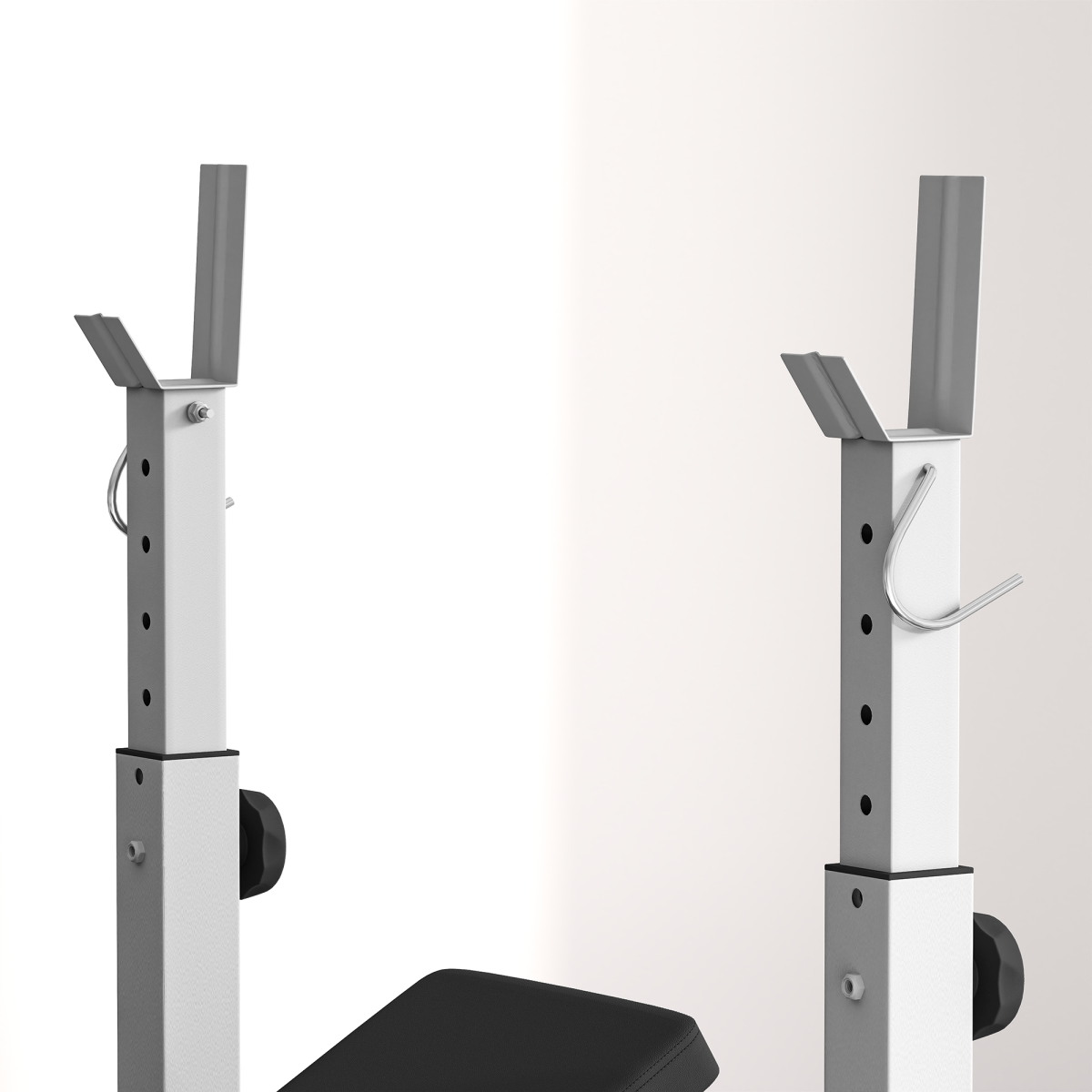 HOMCOM Adjustable Weight Bench with Squat Rack & Leg Developer, Grey