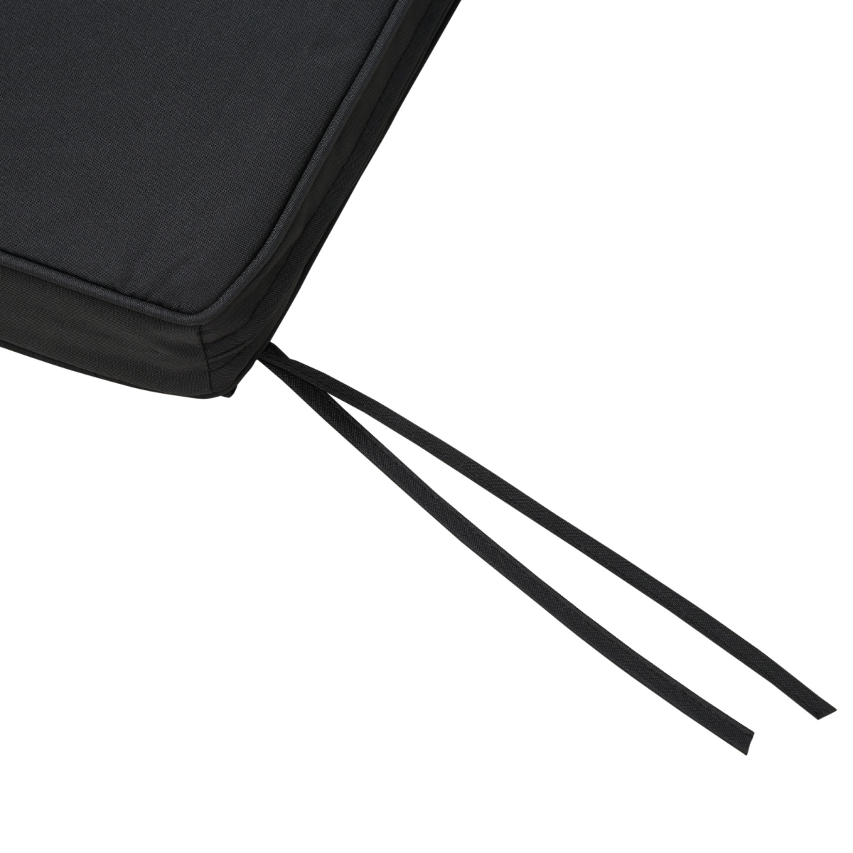 Outsunny 2-Seater Black Bench Cushion with Ties, Polyester Cover