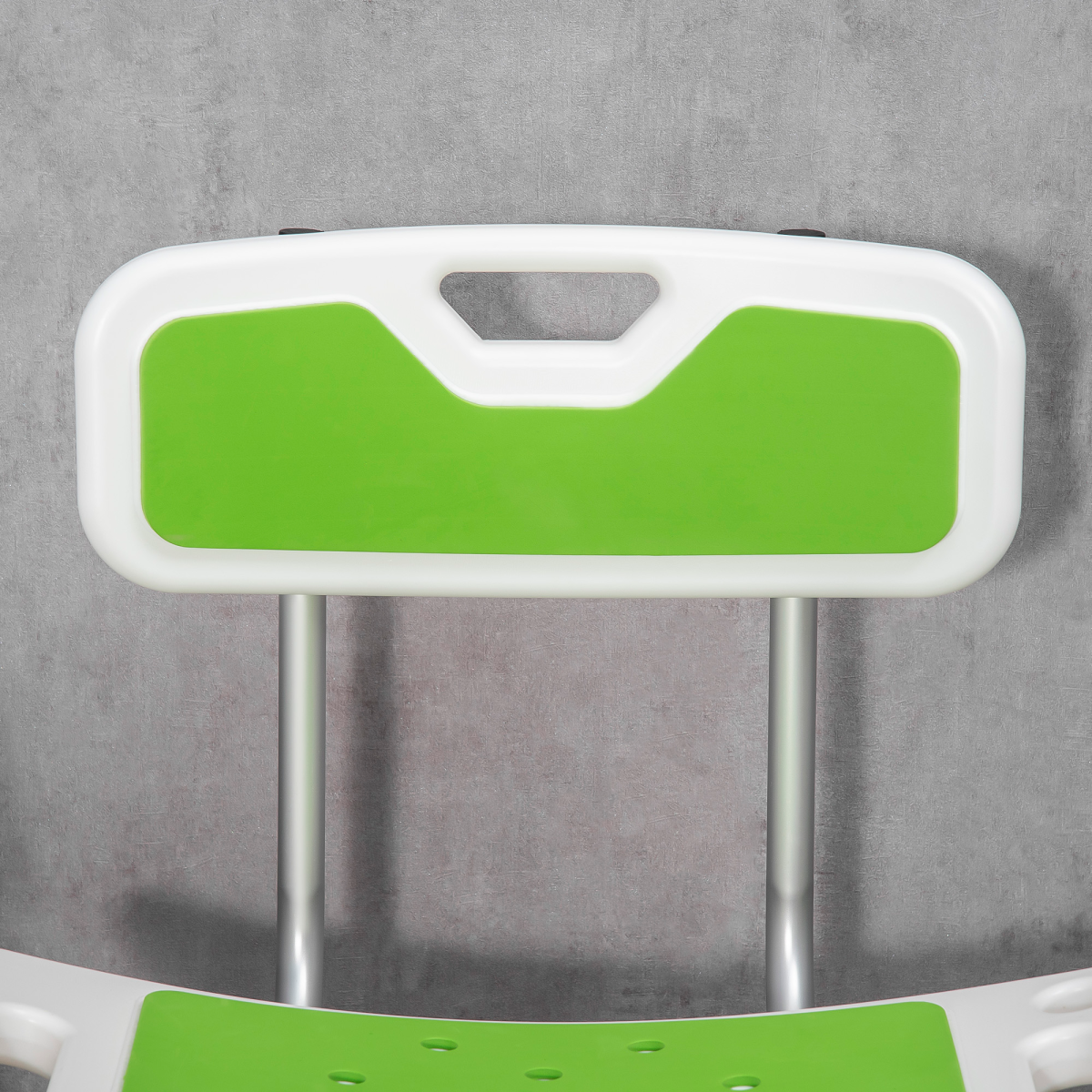 Adjustable Shower Stool for Elderly and Disabled, Six-Level Height Adjustable Bath Seat with Back, Drainage Holes, Aluminium Frame and Anti-Slip Feet
