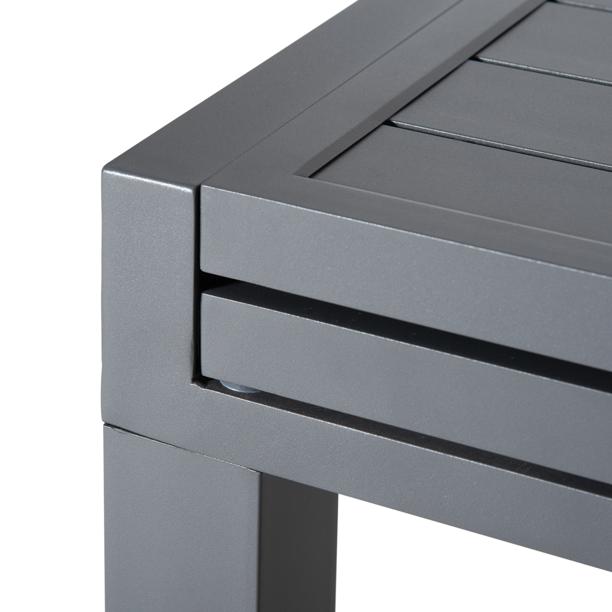 Extendable Grey Garden Dining Table 8-10 Seater Aluminium Frame for Outdoor Use