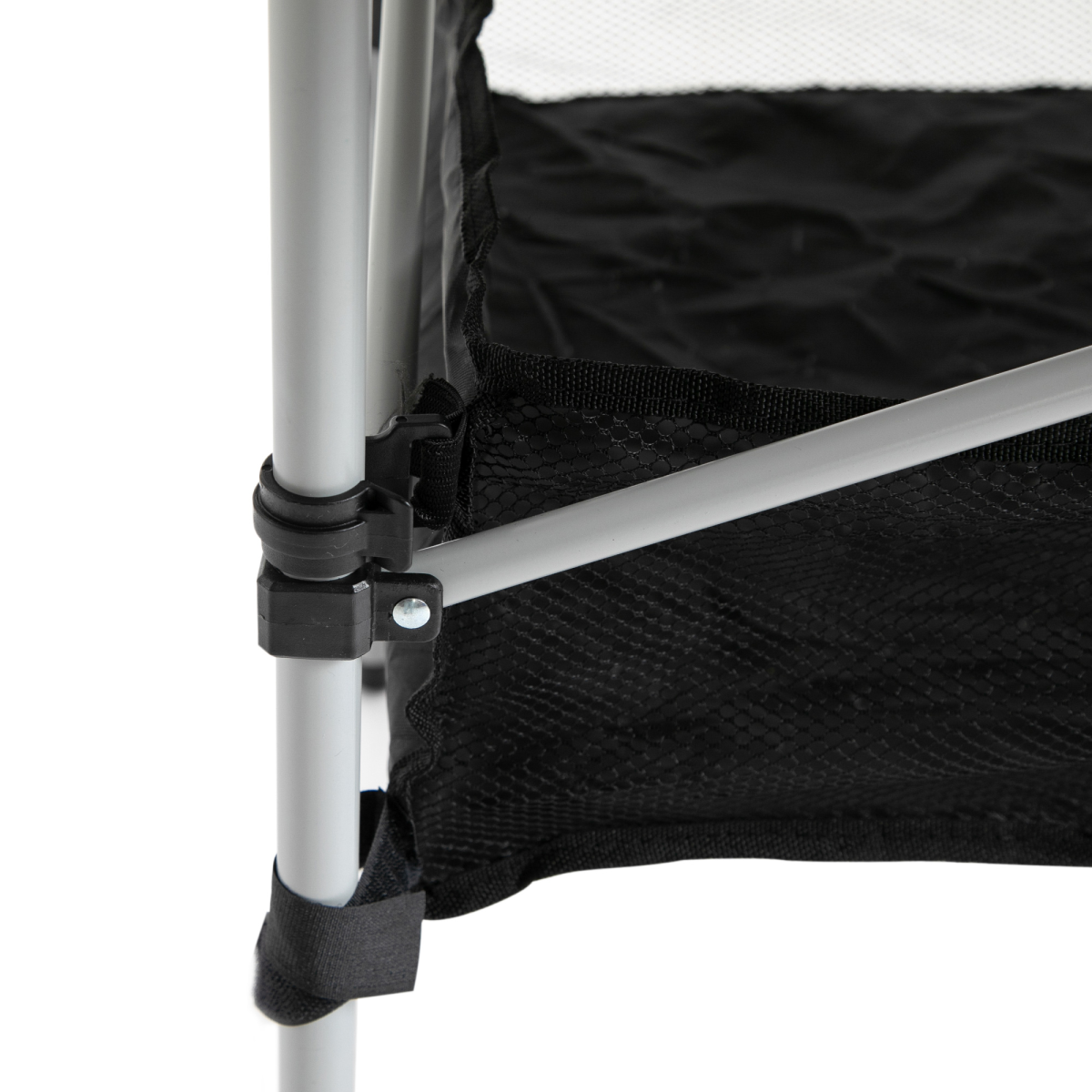 Outsunny Aluminum Roll-Top Camping Table with Storage Bag, Foldable, Silver and Black