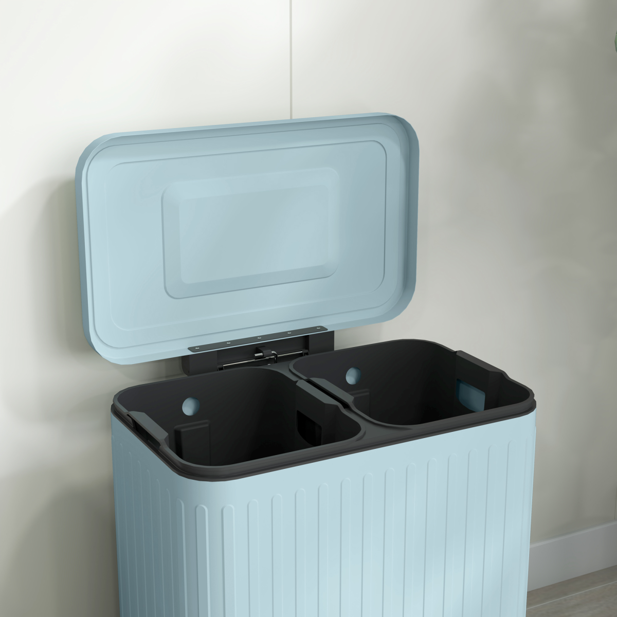 HOMCOM Double Pedal Rubbish Bin, 2 x 20L, Soft-Close Lid