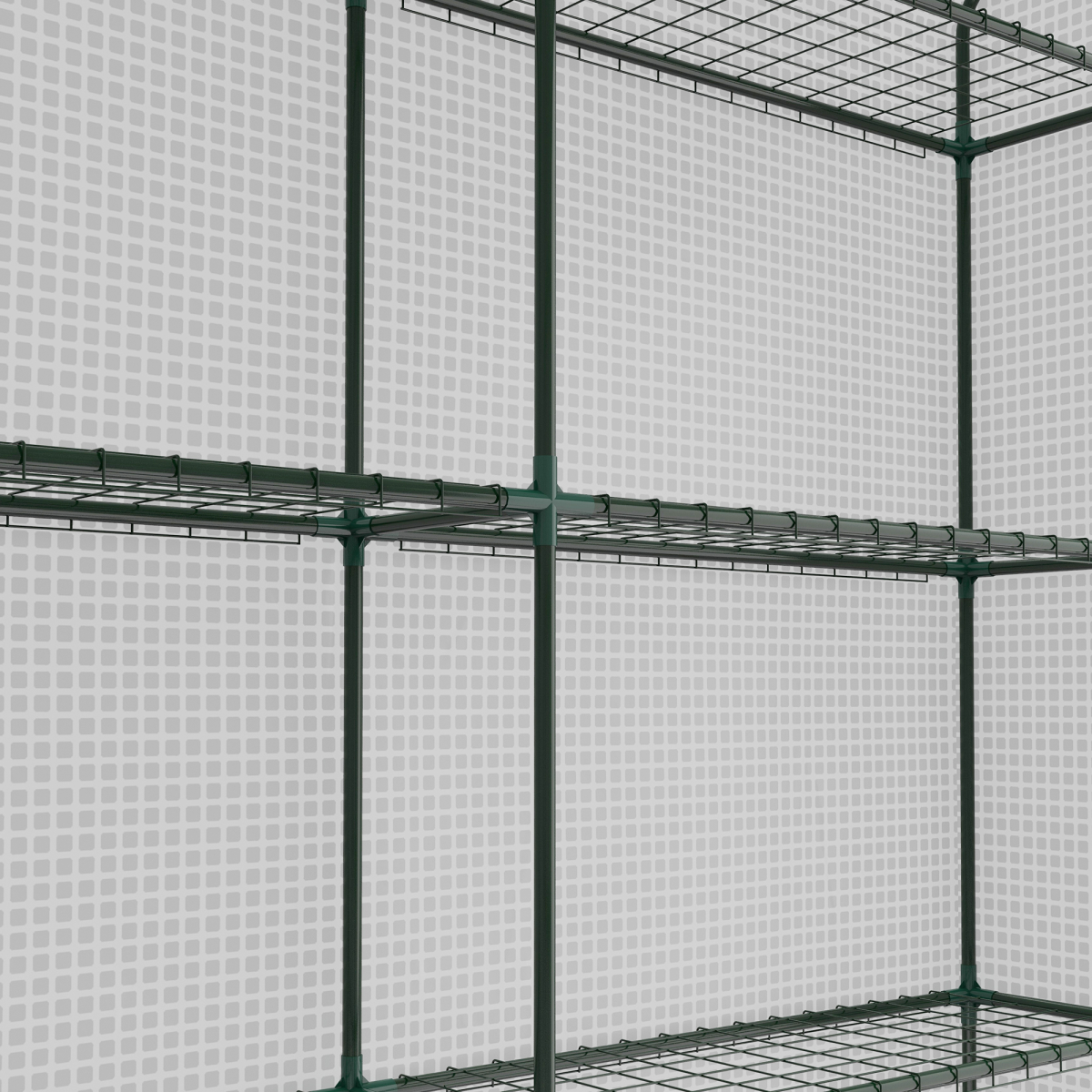 Outsunny Walk-In Garden Greenhouse with 3-Tier Shelves, Roll-Up Door