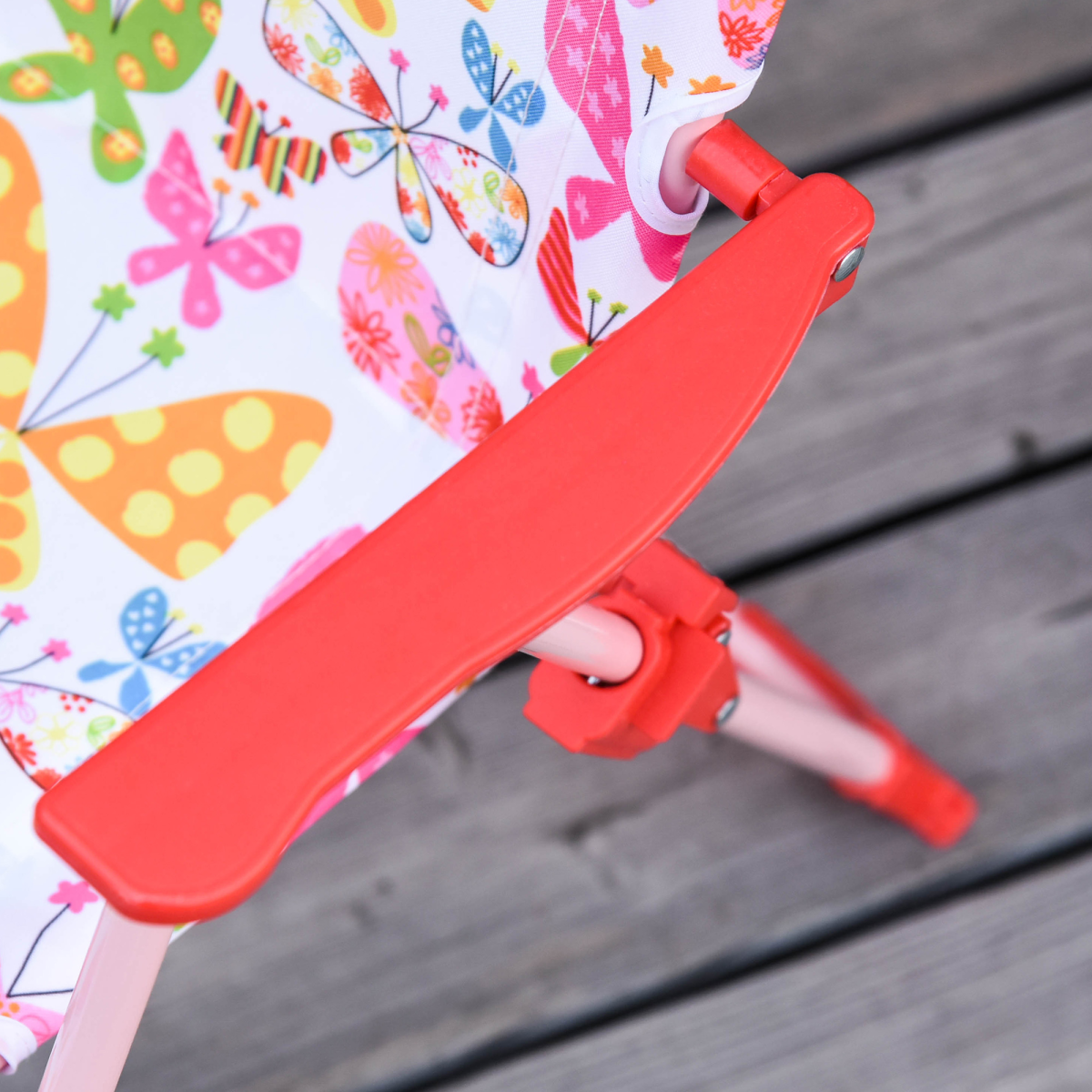 Kids 4-Piece Folding Picnic Table and Chair Set with Butterfly Parasol
