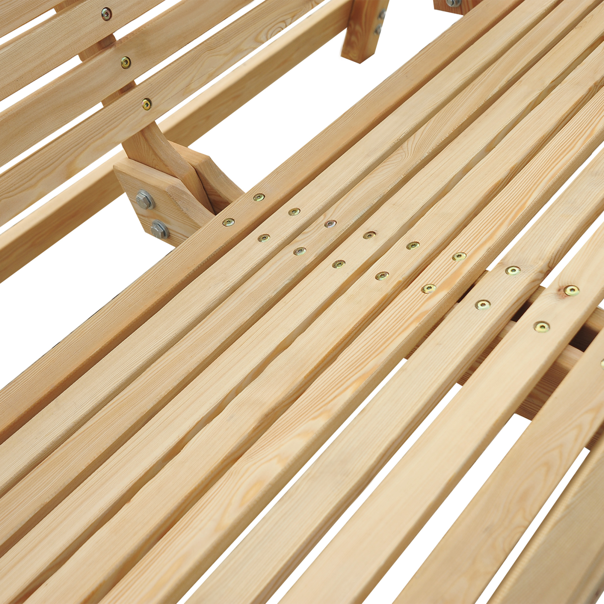 Outsunny 2-Seater Larch Wood Garden Swing Bench with Cup Trays