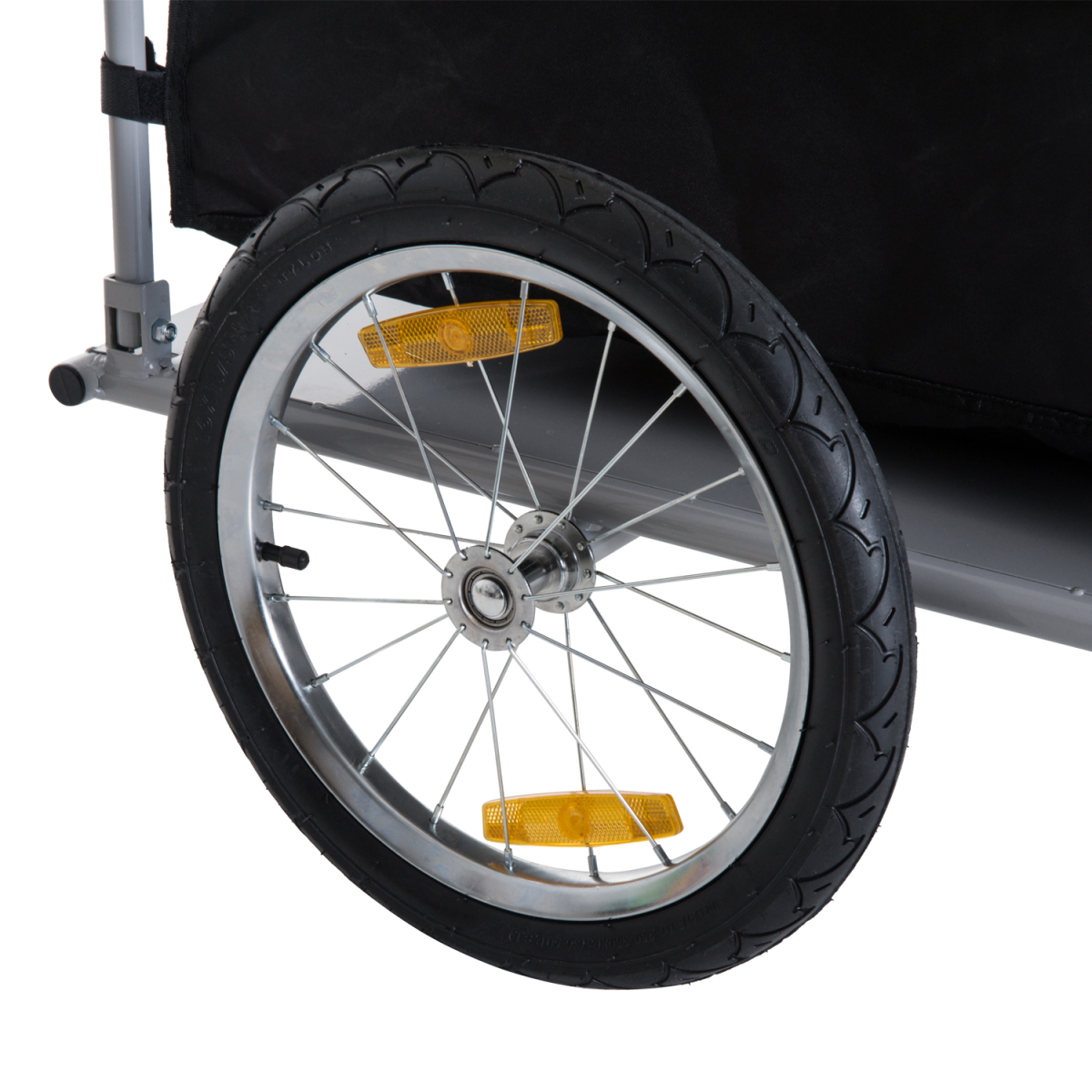 HOMCOM Steel Frame Bike Cargo Trailer Storage Cart with Oxford Cloth Carry Bag, Yellow, 40kg Max Load