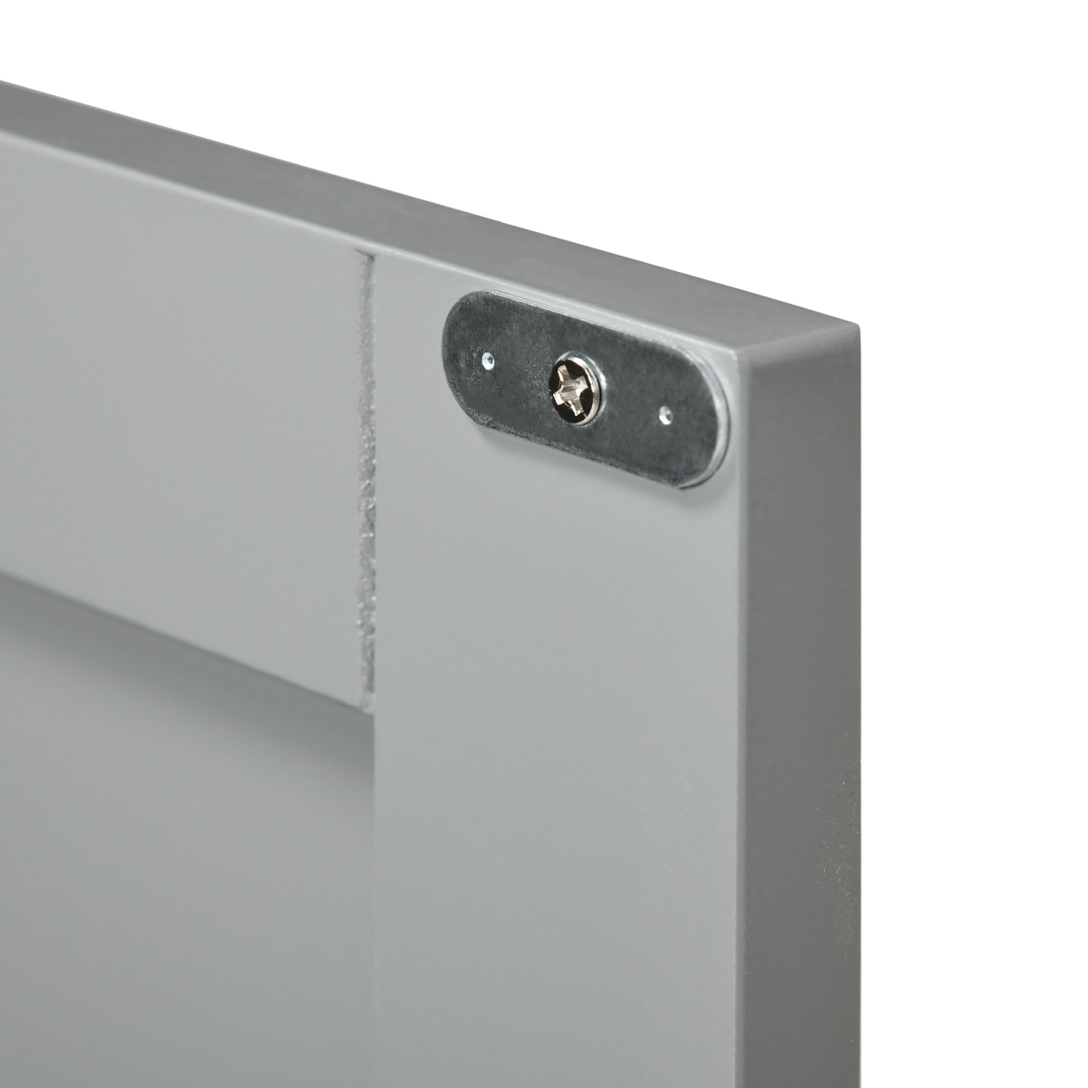 kleankin Bathroom Pedestal Under Sink Cabinet, Grey, with Open Shelf, Door and U-Shaped Cut-Out
