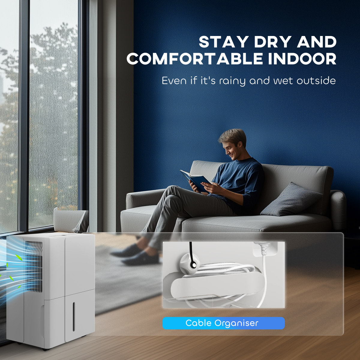 HOMCOM 30L Dehumidifier with Washable Filter, Auto Defrost, Laundry Drying