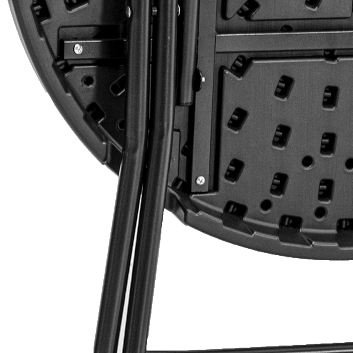 Outsunny Folding Round Garden Table for 4, Steel Frame
