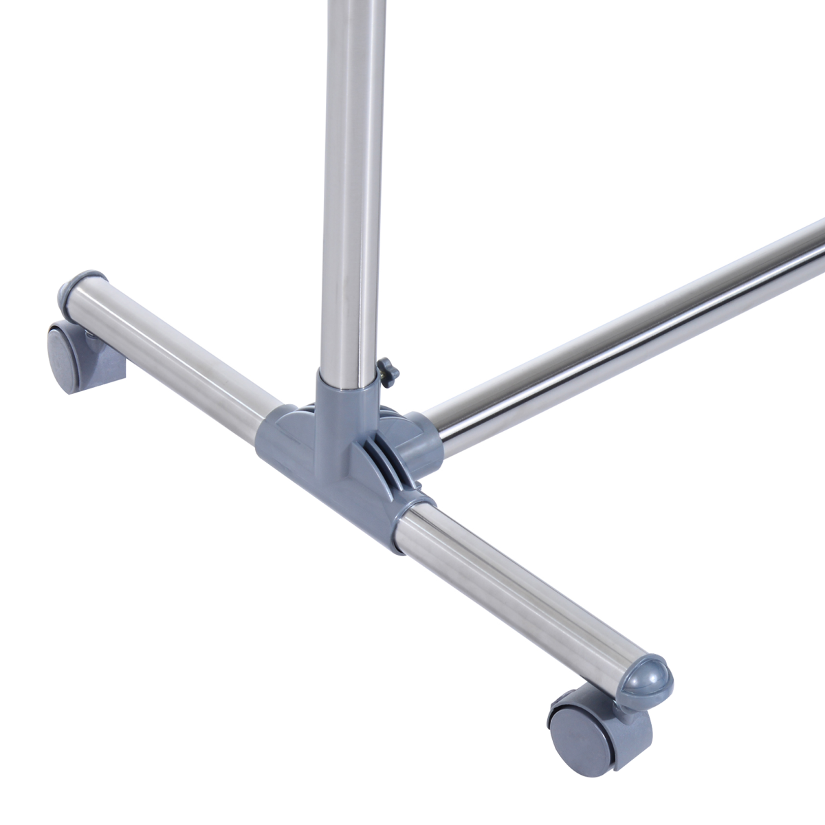 HOMCOM Adjustable Clothes Hanger with Wheels, Heavy Duty, Silver/Grey