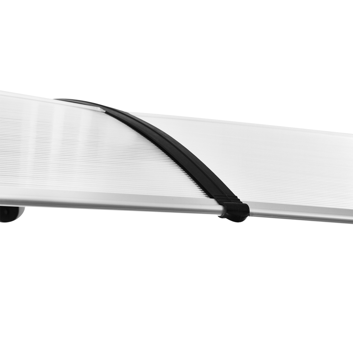 Outsunny Clear Polycarbonate Curved Awning for Windows, Doorways and Balconies, White, 80 x 195 x 23 cm