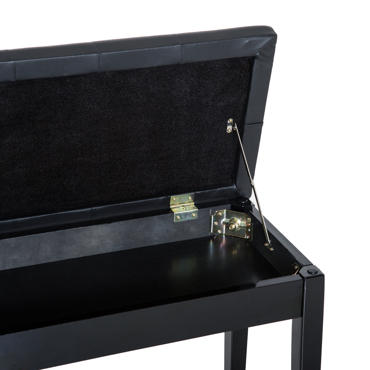 HOMCOM Tufted 2-Seater Piano Bench with Storage, Black