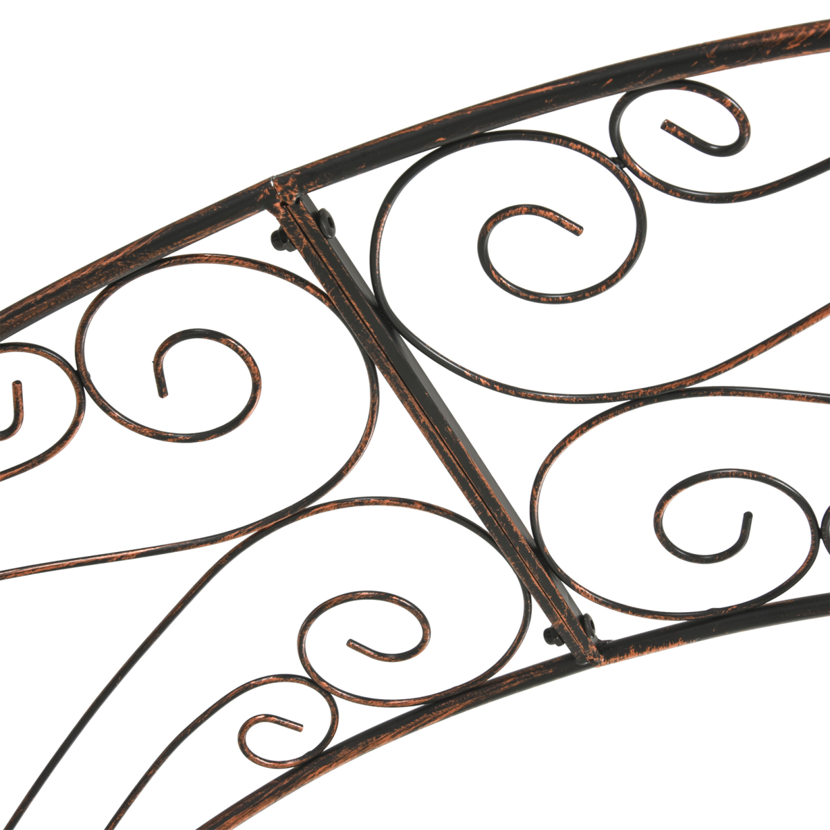 Outsunny 226 cm Metal Garden Arch with Scroll Design and Plant Support, Black Epoxy