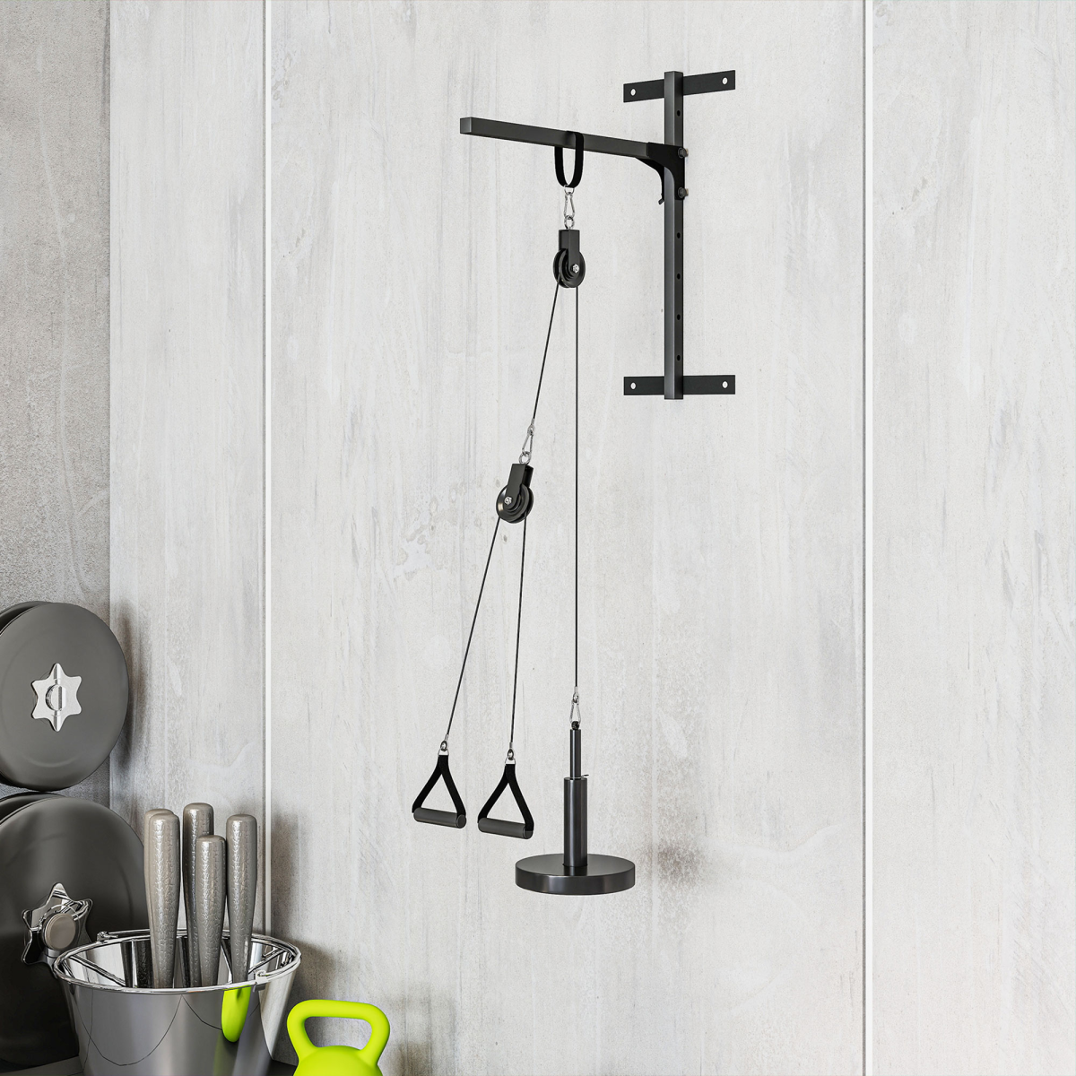 SPORTNOW Home Gym Cable Pulley System with Universal Loading Pin