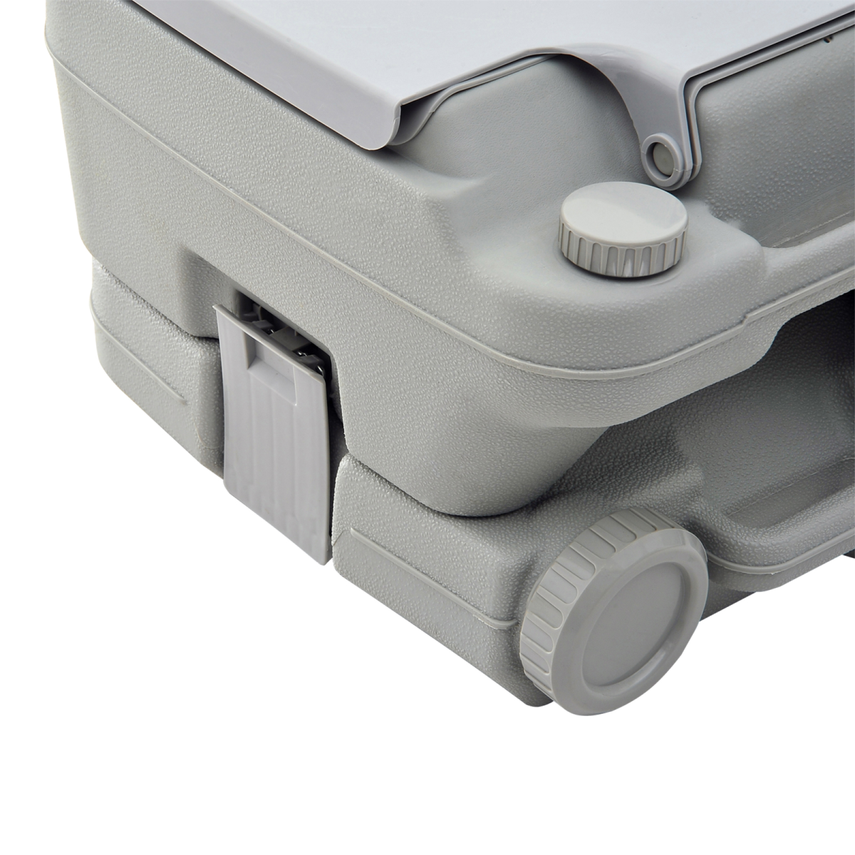 Portable Camping Toilet with 2 Detachable 10L Tanks, Grey