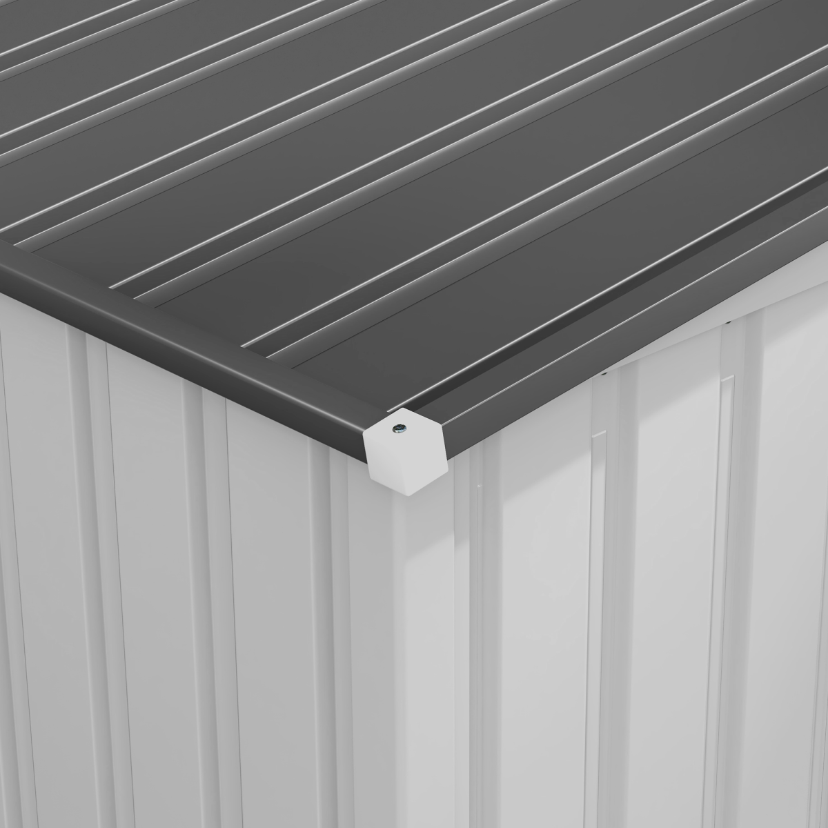 Outsunny 5 x 7 ft White Galvanized Steel Lean-To Garden Shed with Floor Foundation, Sliding Doors and Ventilation Windows
