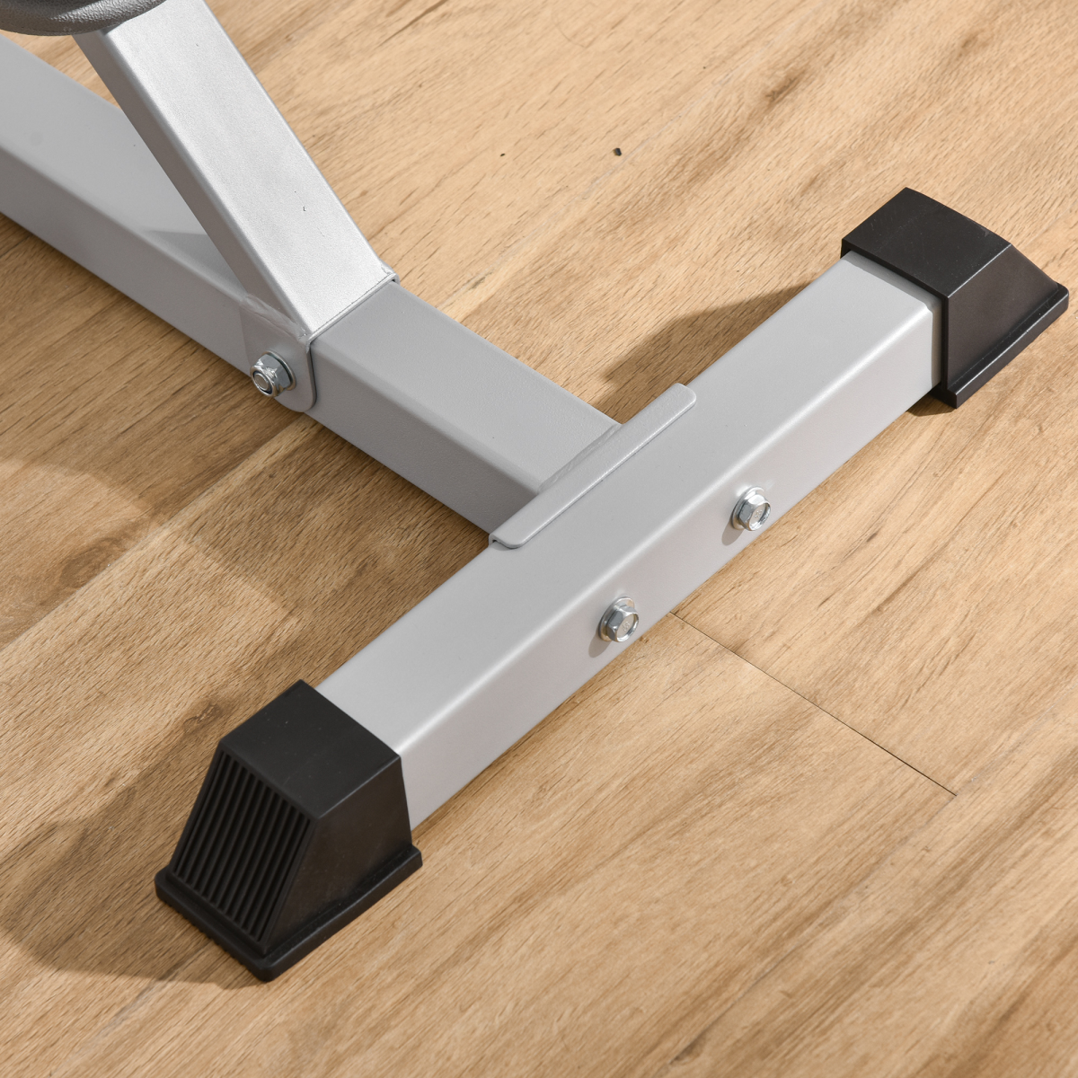 Adjustable Pair of Barbell Squat Racks with 3 Barbell Holders, Steel Frame, 200kg Max Load