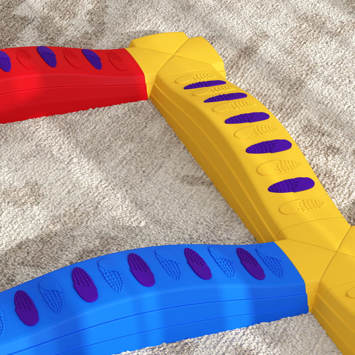 AIYAPLAY 12-Piece Kids Balance Beam Stepping Stones with Non-Slip Pads