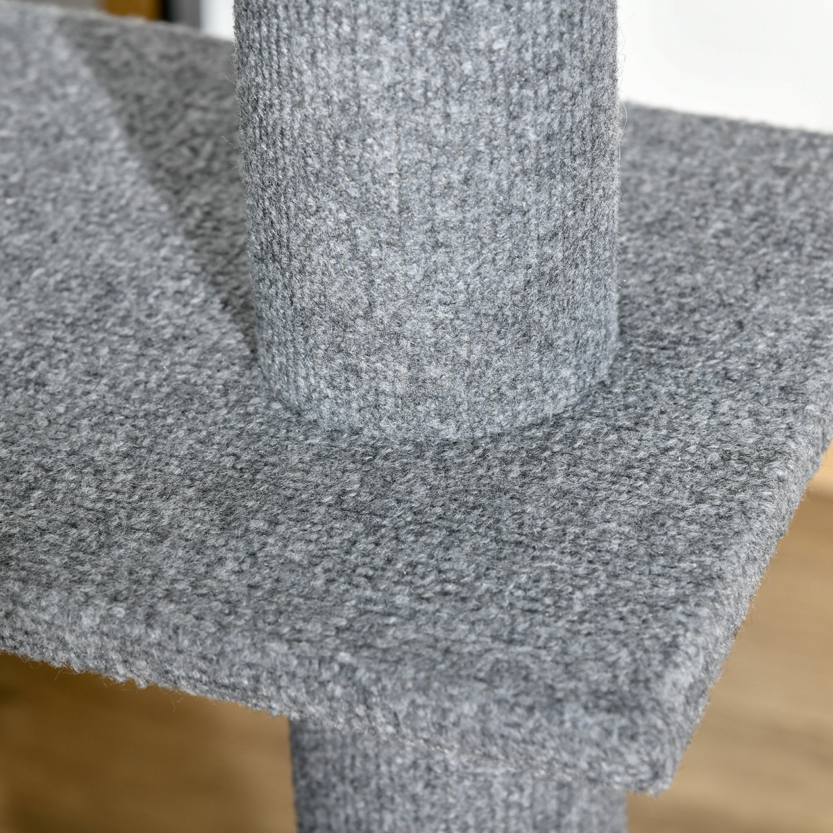 260cm Floor to Ceiling Cat Tree, Adjustable Height Cat Tower, Grey