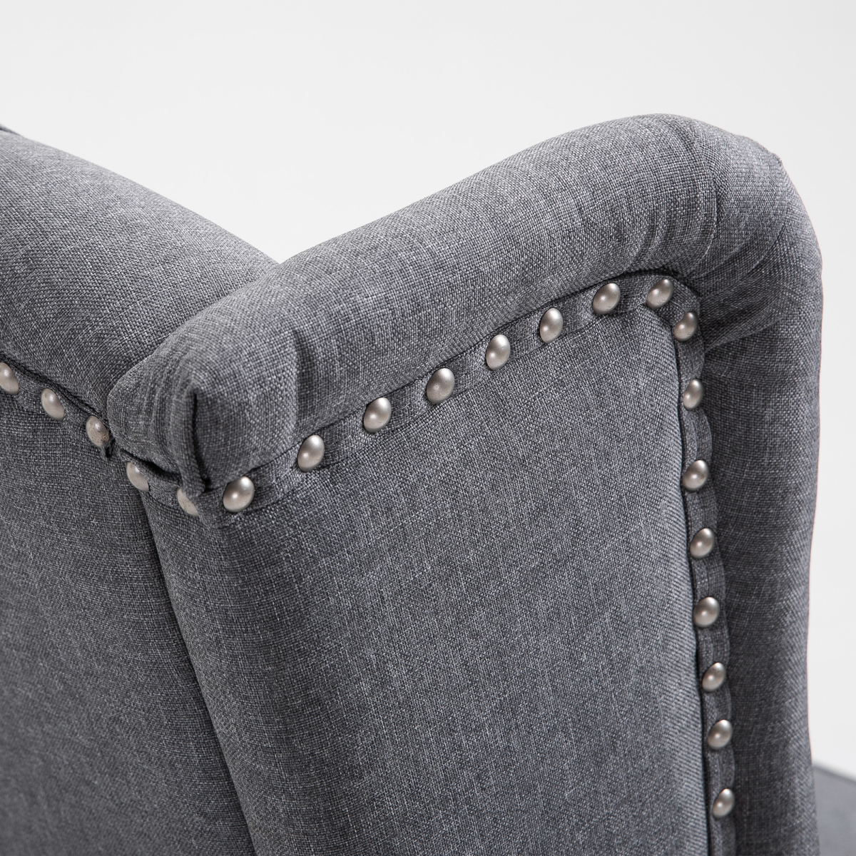 HOMCOM Light Grey Fabric Recliner Armchair with Footrest