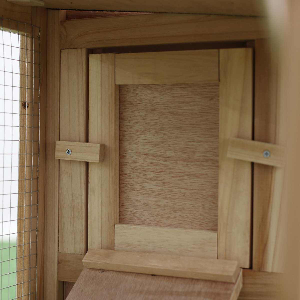 Wooden Indoor Rabbit Hutch House-Style Cage with Run Area