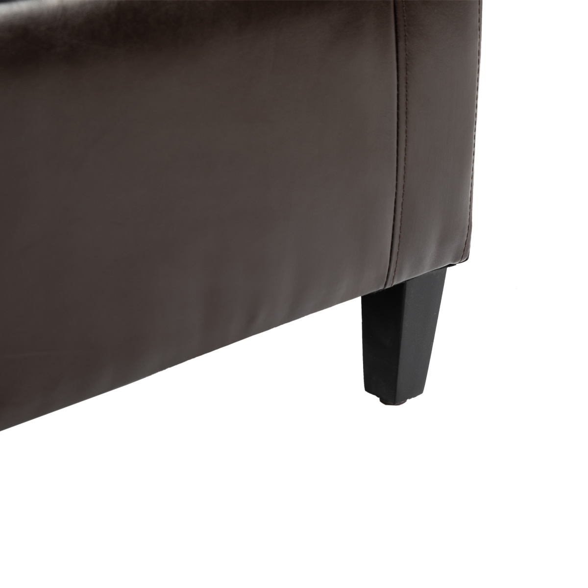 HOMCOM Tufted Faux Leather Storage Ottoman Bench, Padded Seat