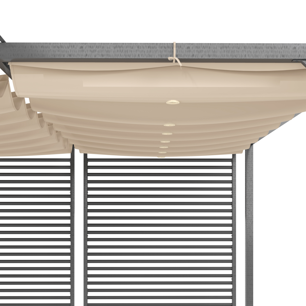 Metal Outdoor Pergola Patio Sun Shelter, Retractable Movable Canopy, PU-Coated UV and Water Resistant, Heavy-Duty Metal Frame