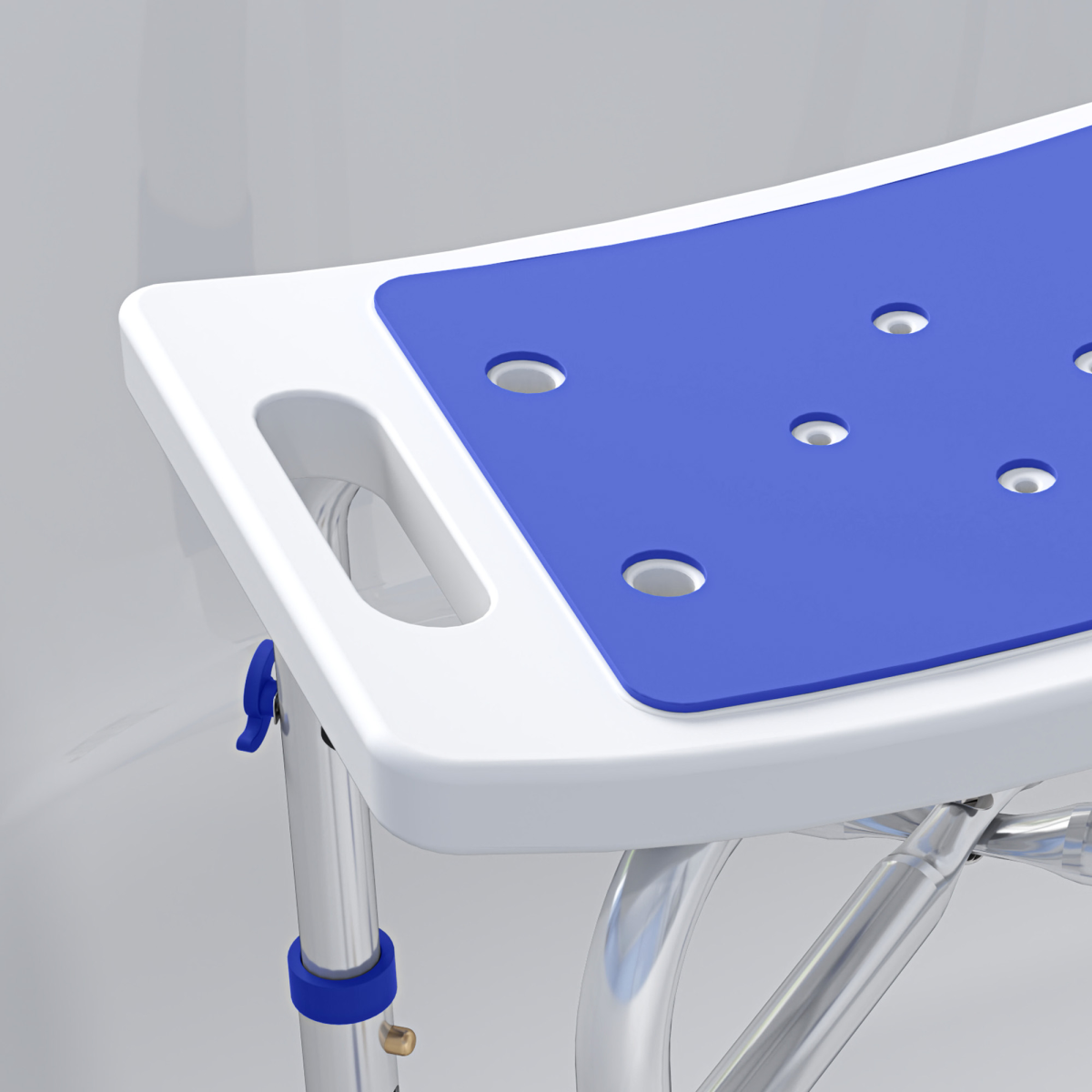 HOMCOM Adjustable Shower Stool with Padded Seat, 150kg, Purple