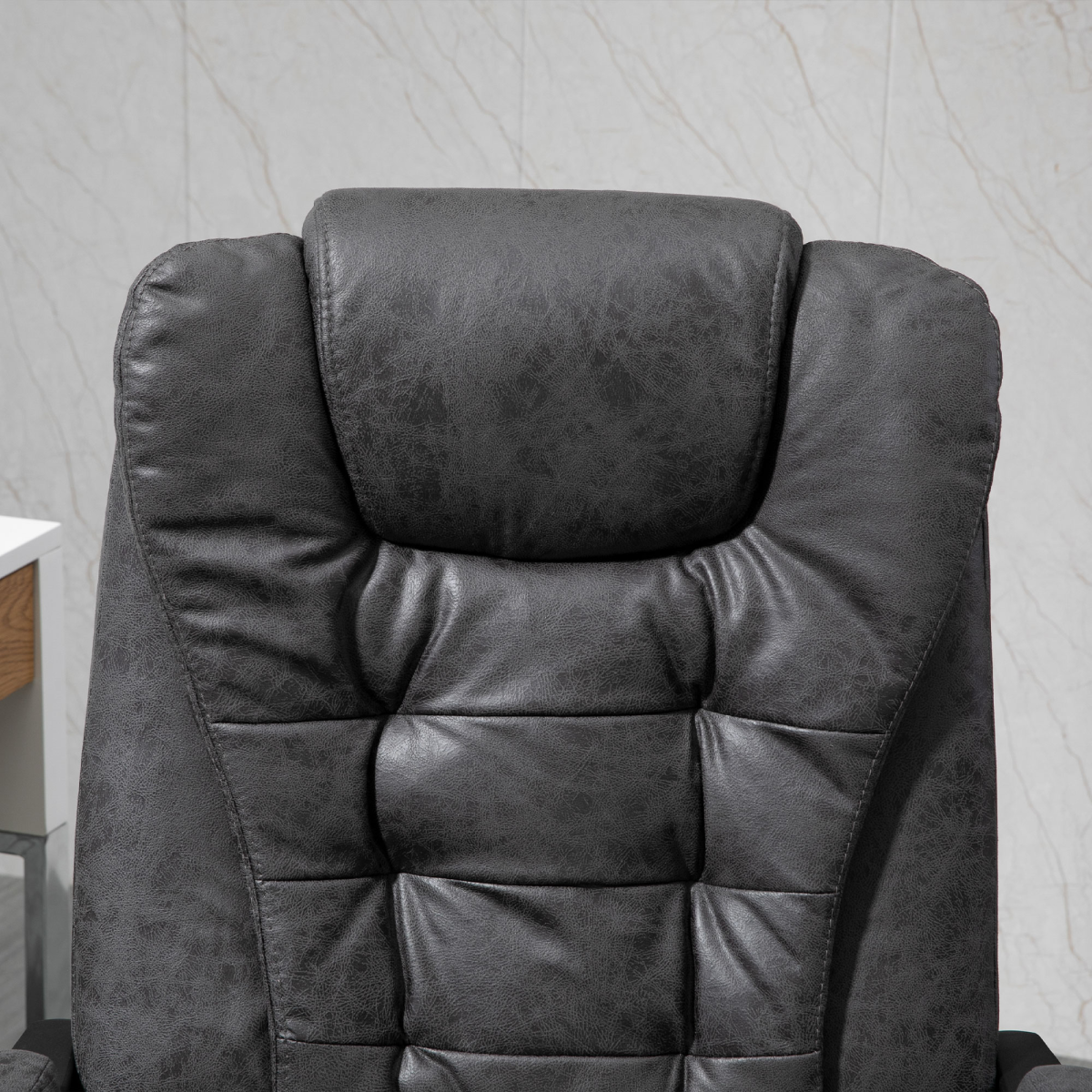 Vinsetto High Back Heated Massage Reclining Office Chair, Dark Grey