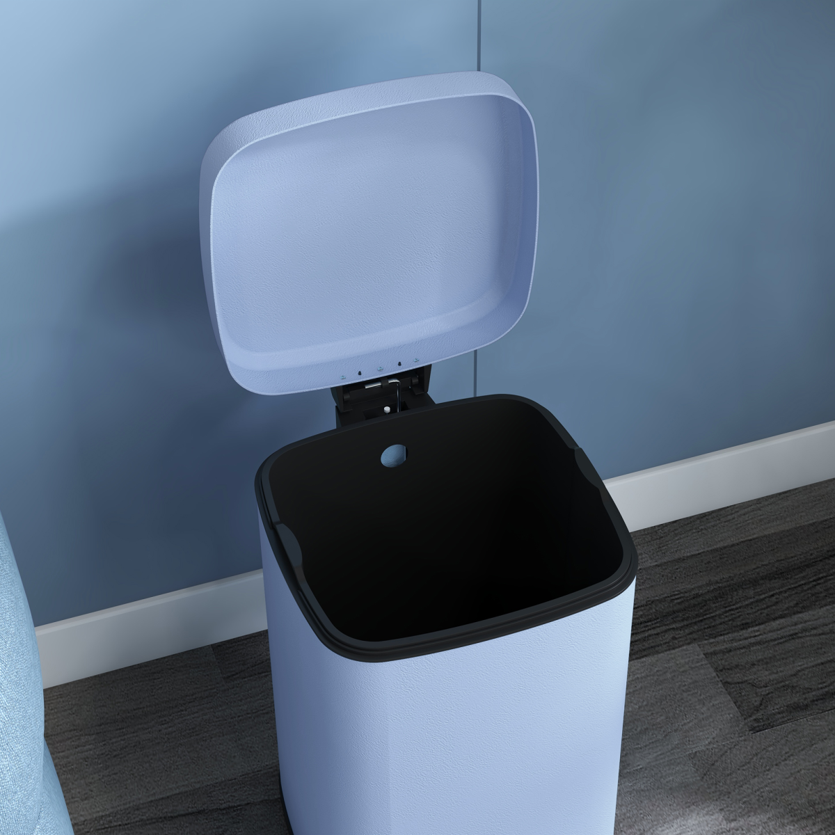PawHut 20L Metal Kitchen Pedal Bin with Soft-Close Lid, Light Blue