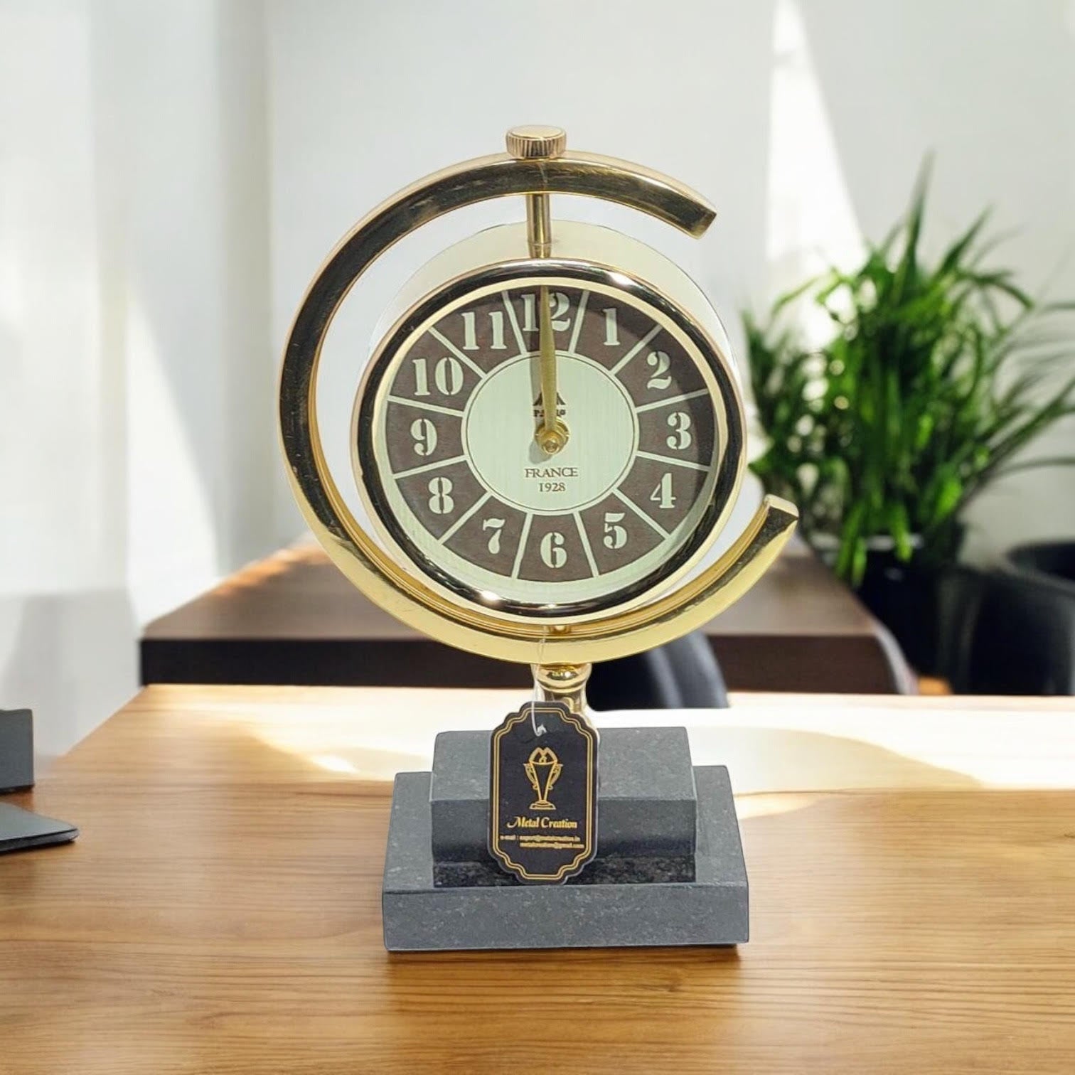 MSL Hand Finished Table Clock, Requires 1 AA Battery