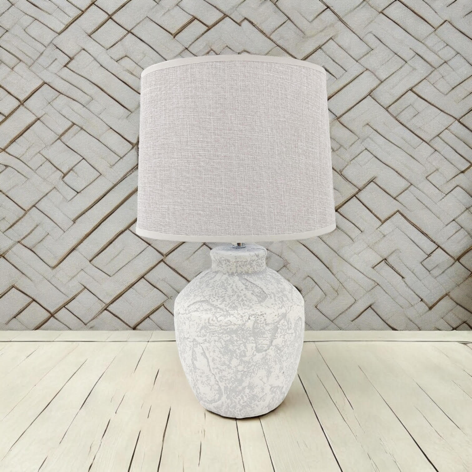 MSL 51x20x20cm Traditional Table Lamp with Inline Rocker Switch, Double Insulated, High Quality Shade