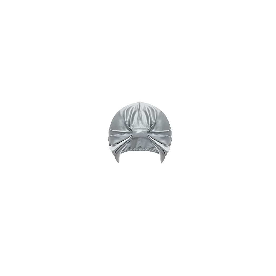 Sleepdown 100% Silk Hair Wrap 20cm Diameter Silver Grey 22 Momme