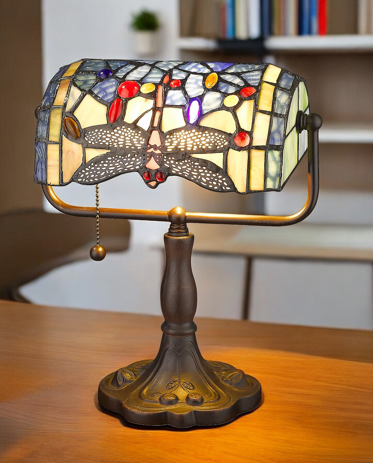 MSL 12-Inch Dragonfly Tiffany Lamp