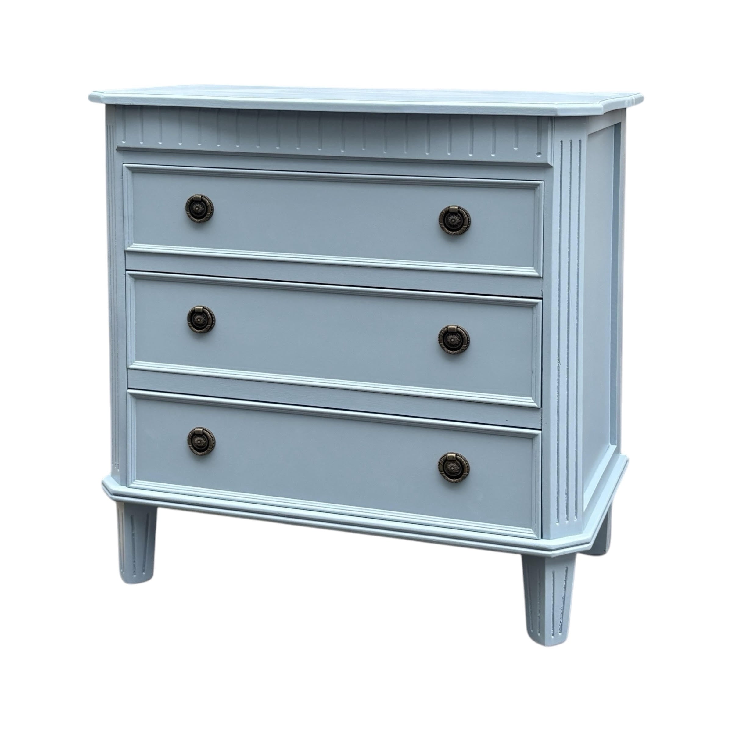 MSL 68cm 3 Drawer Wooden Chest of Drawers with Hand Finished Wooden Top