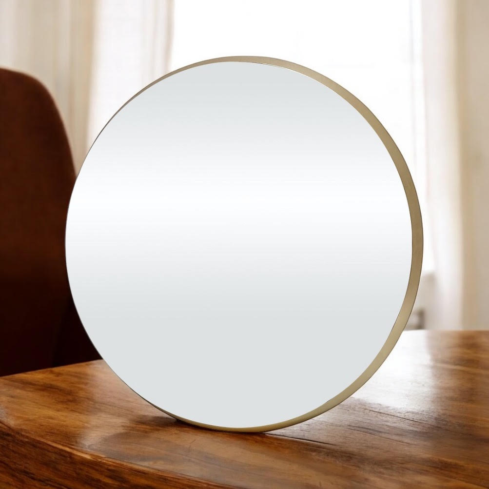 MSL 50x50cm Gold Bevelled Mirror, Handcrafted Modern Twist