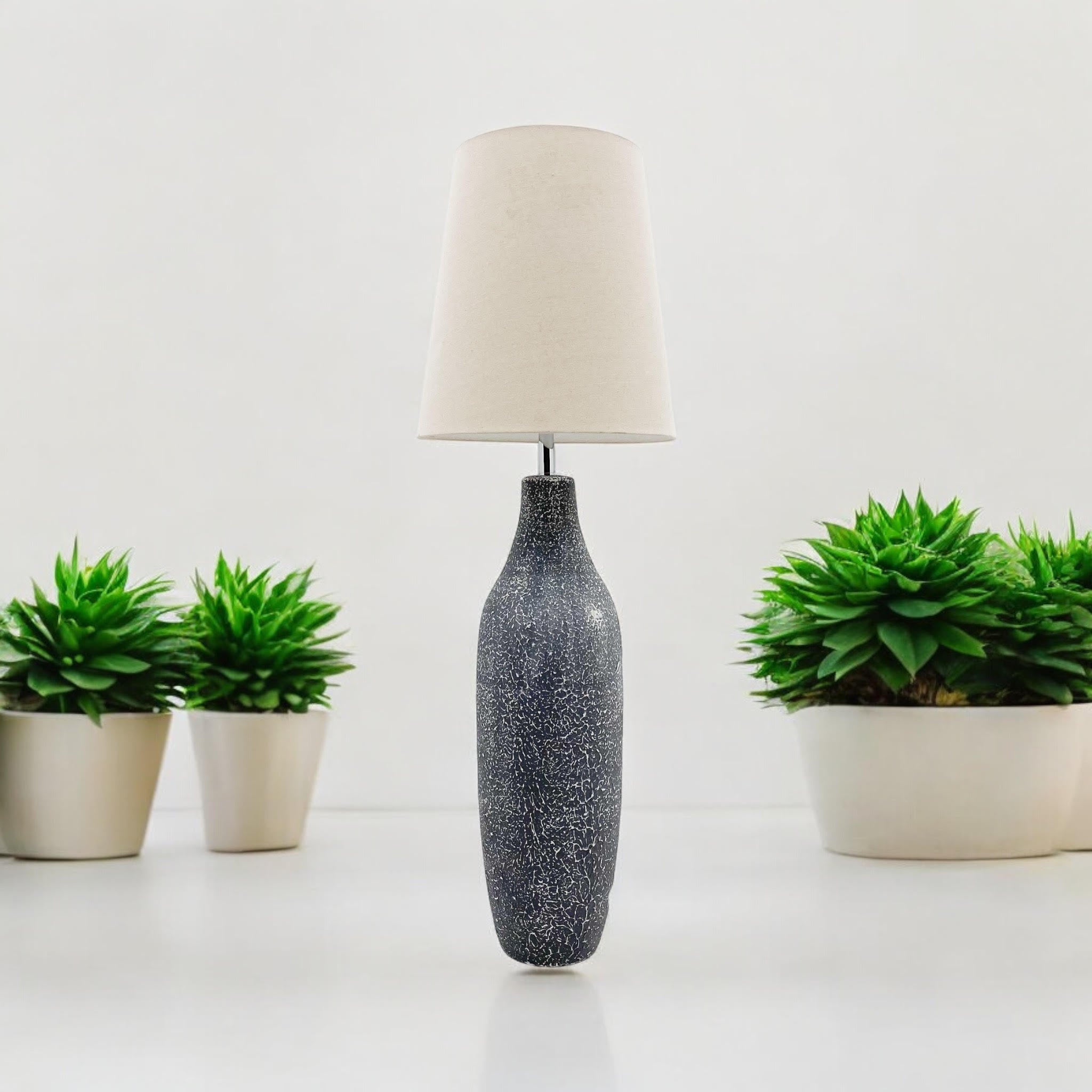 MSL 101cm Traditional Slim Ceramic Table Lamp with Shade and Inline Rocker Switch