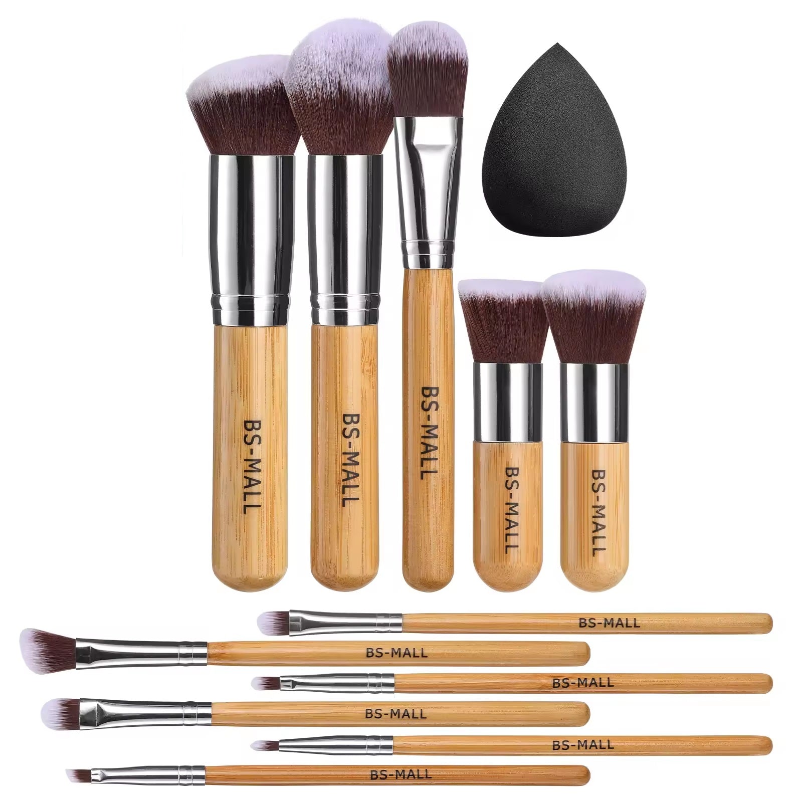 Bamboo Makeup Brushes - 12 Pack