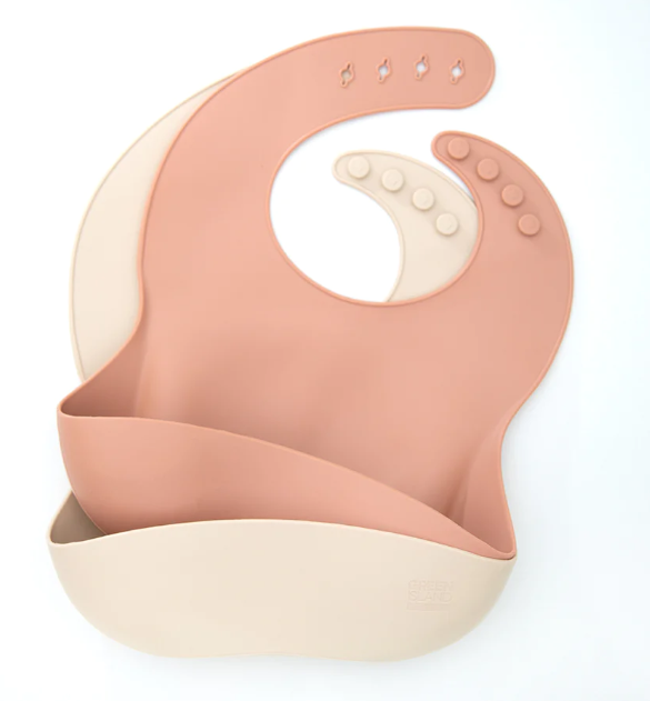 Baby silicone bibs BPA free in a pack of 2