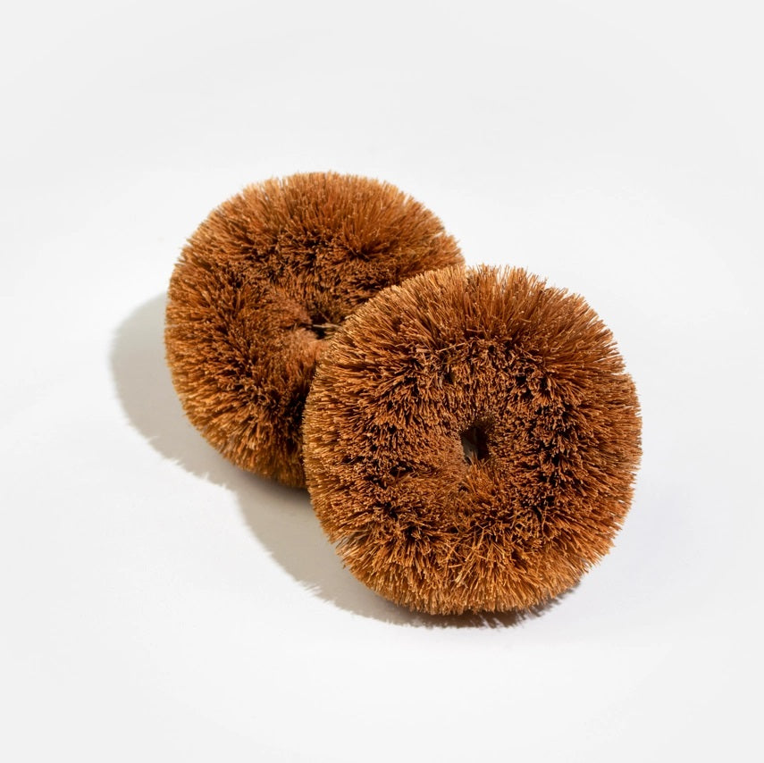 Zero Waste Club Coconut Round Kitchen Scourers β Pack of 2