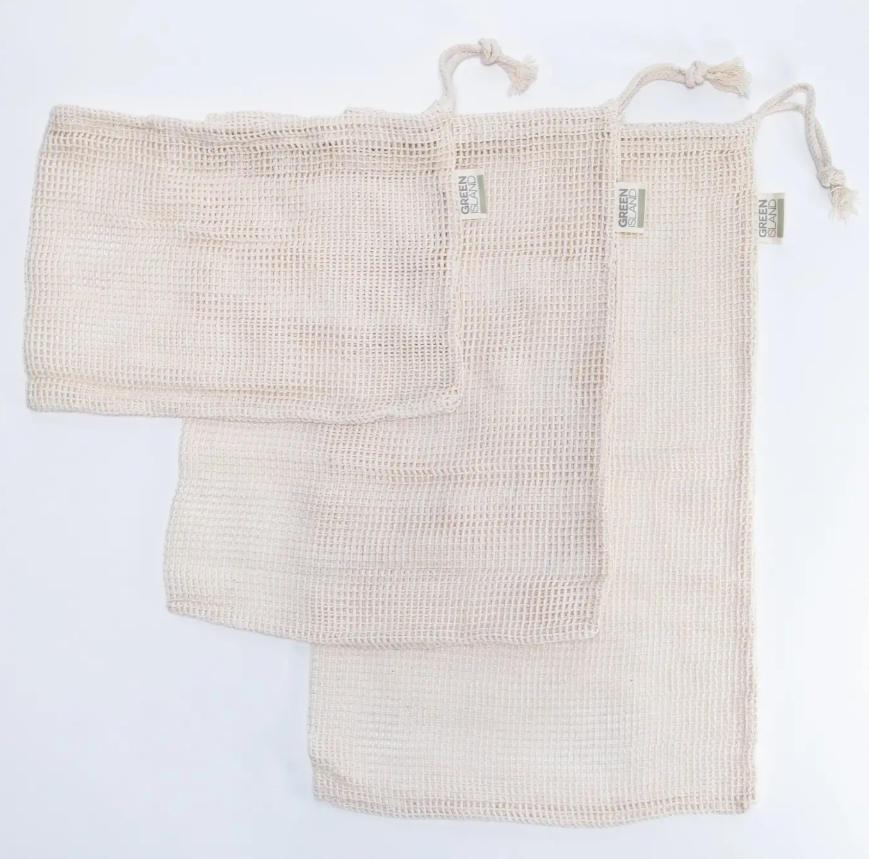 Organic Mesh Produce Bags - Set of 3