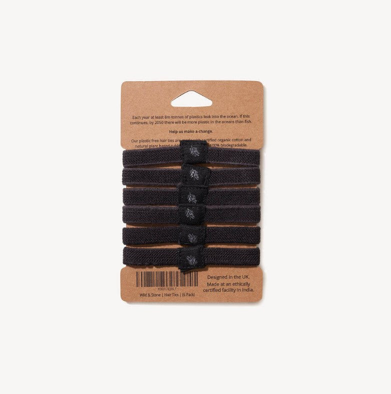 PLASTIC FREE HAIR TIES - 6 PACK