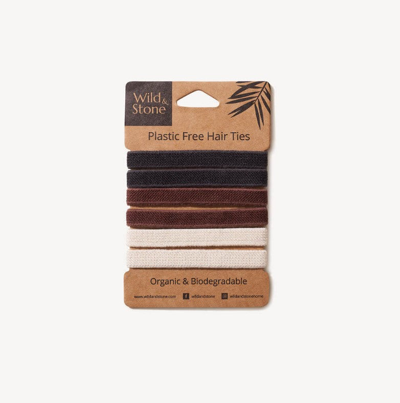 PLASTIC FREE HAIR TIES - 6 PACK