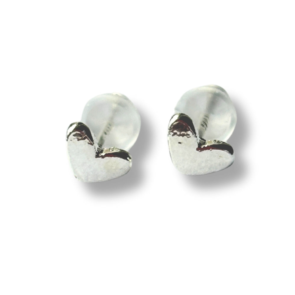 Sterling Silver Little Heart Stud Earrings