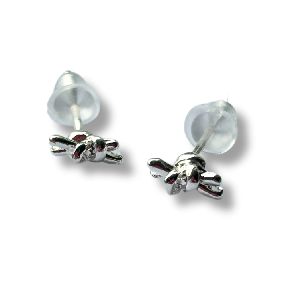 Sterling Silver Tiny Knot Stud Earrings