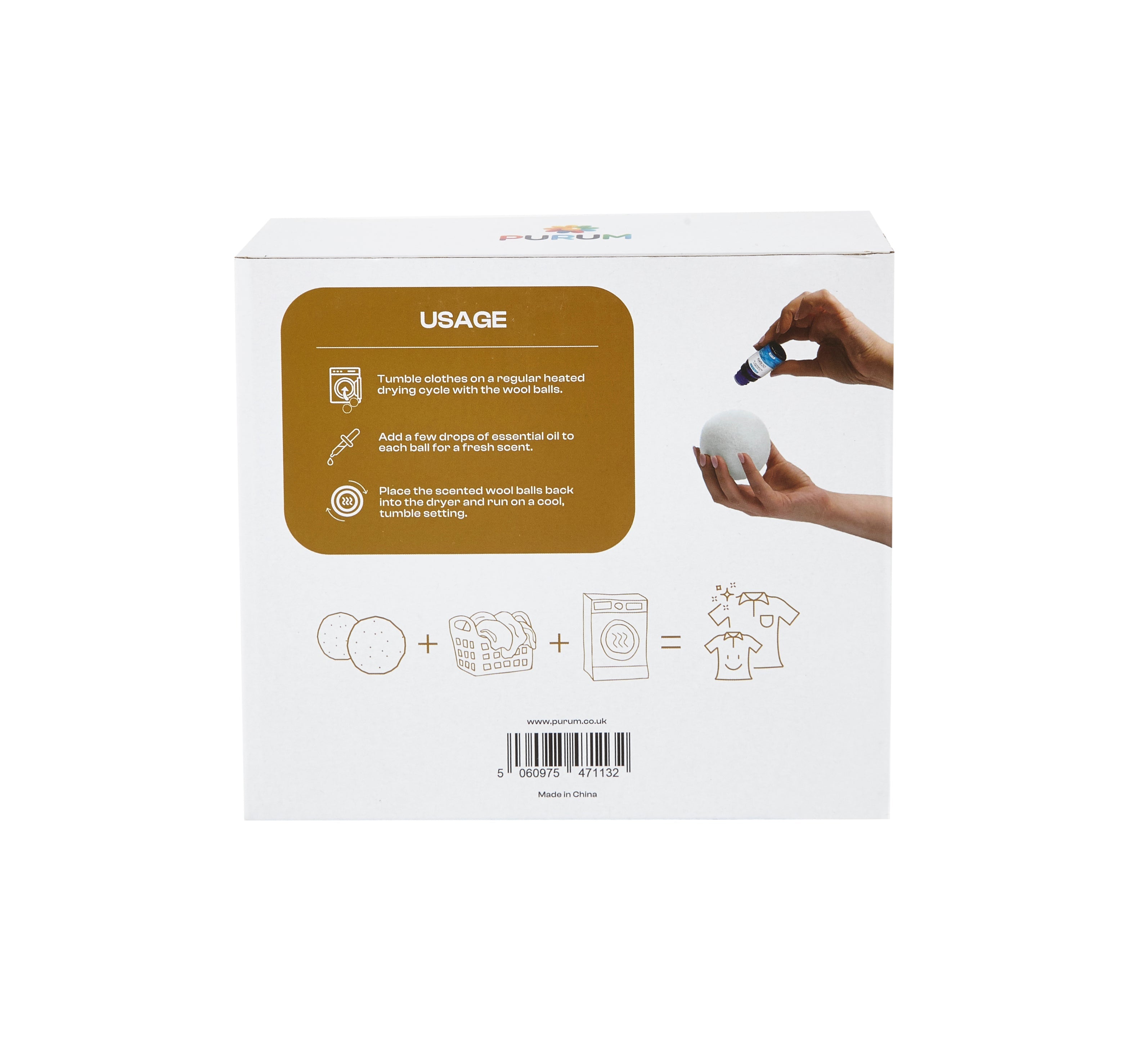 4x Organic Wool Dryer Balls - Comes With 2 Scented Essential Oils