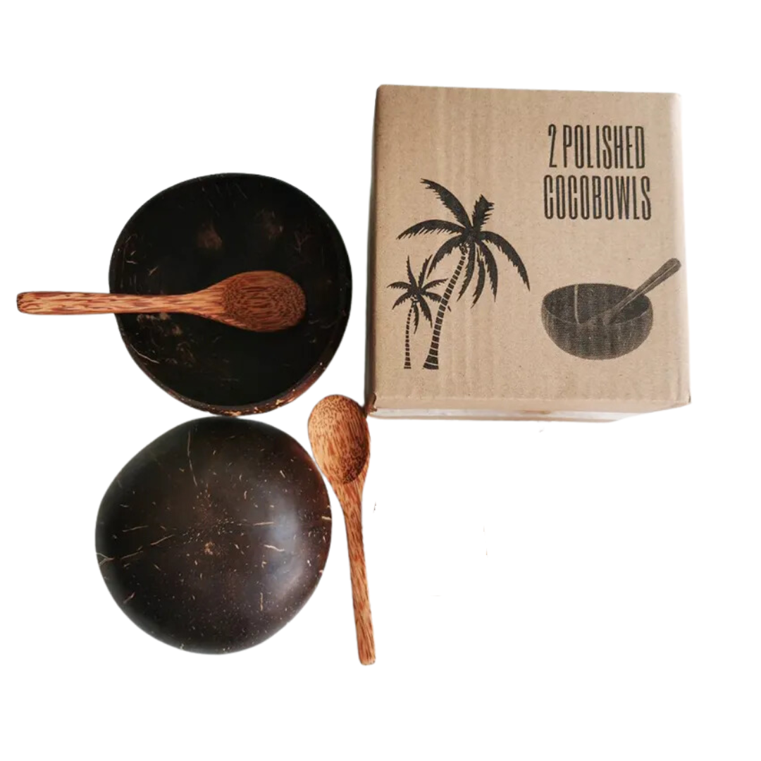 Re:gn Eco-friendly Coconut Bowls & Spoons Set of 2
