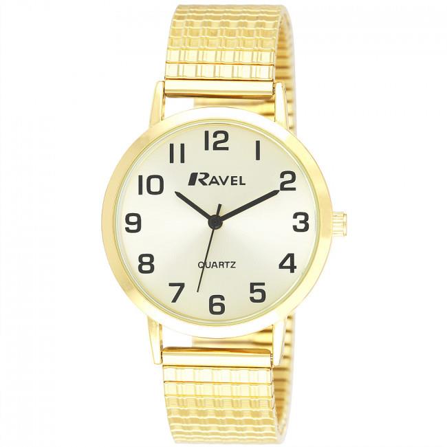 Ravel Mens Basic Slimline Soft Comfort Fit Expander Bracelet Wrist Watch R0201.11.1s